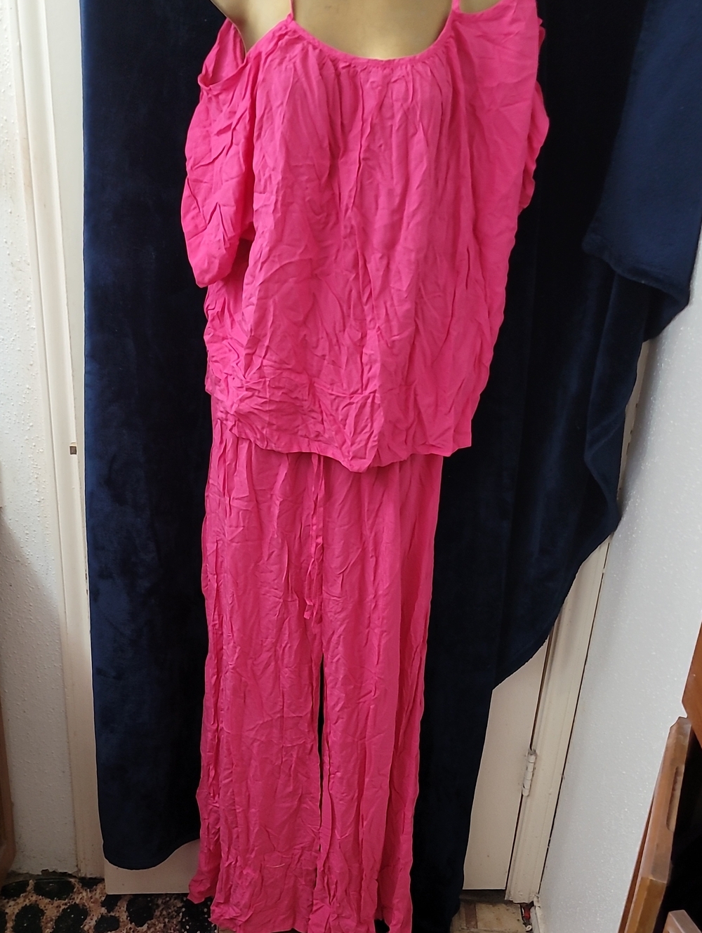 Bright Hot Pink Two-Piece Lounge Set